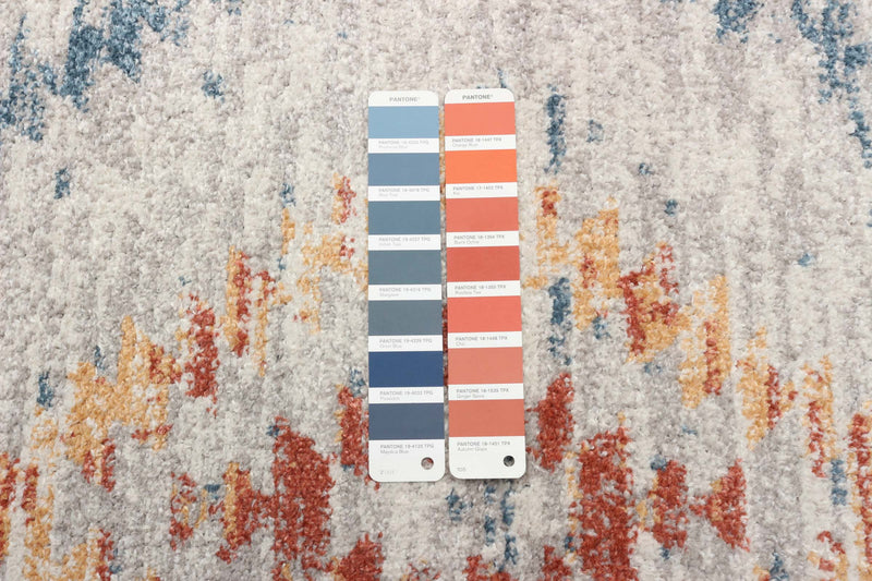 Vera Sun Ivory/Blue Area Rug - 2'7\" x 8'4\"