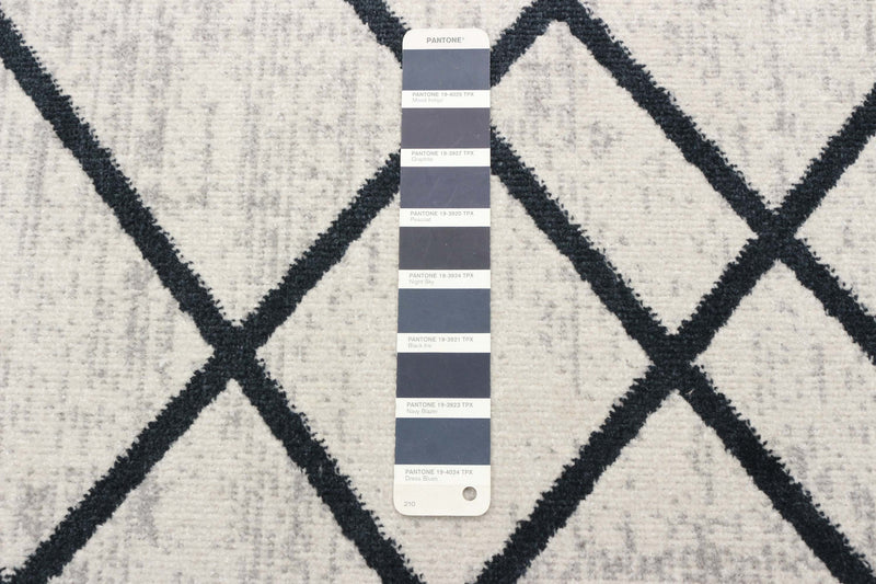 Damali Ivory/Blue Machine Washable Area Rug - 2'6\" x 8'0\"