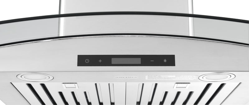 Ancona IGCB636 36\" Island Glass Stainless Steel Range Hood - AN-1406