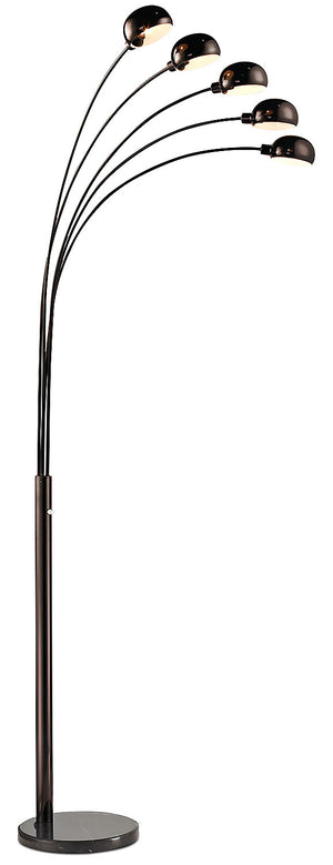 Antiqued-Bronze 5-Light Peacock Arc Floor Lamp