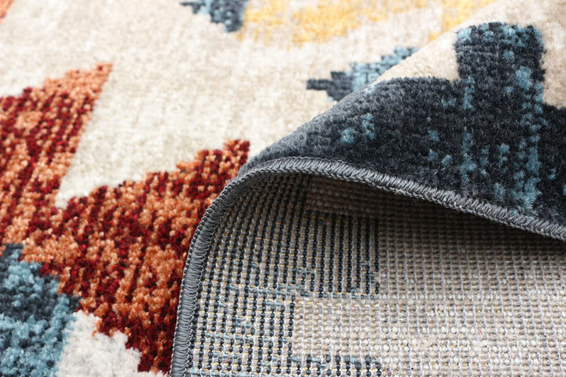 Mosaic Taupe/Copper Machine Washable Area Rug - 6'0\" x 9'0\"