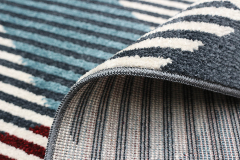 Kors Blue Machine Washable Area Rug - 5'0\" x 7'0\"