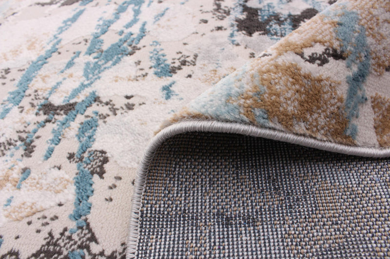 Tahi Blue, Grey, Taupe Rug 3'11\" X 5'11\" Area Rug