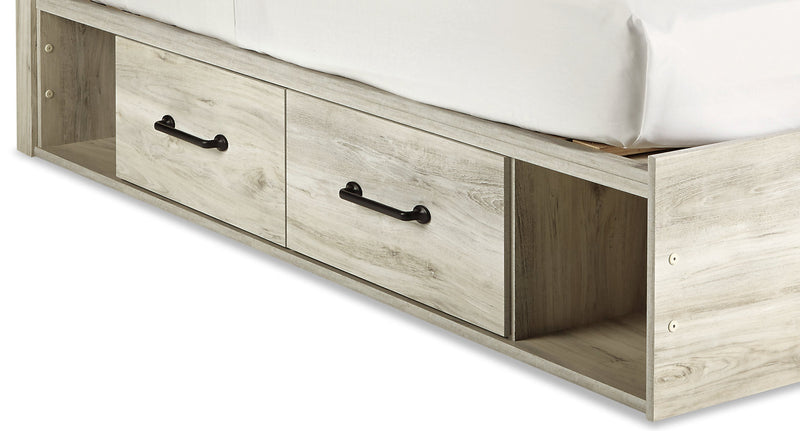 Abby 6pc Bedroom Set with Side Storage Bed, Dresser, Mirror & Nightstand, LED, USB, White - Twin Size