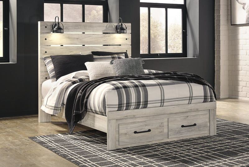 Abby 5pc Bedroom Set with Storage Bed, Dresser & Mirror, LED, USB, White - Queen Size