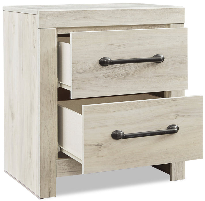 Abby Bedside 2-Drawer Nightstand with USB Port, 21.8\"W x 24.5\"H - White
