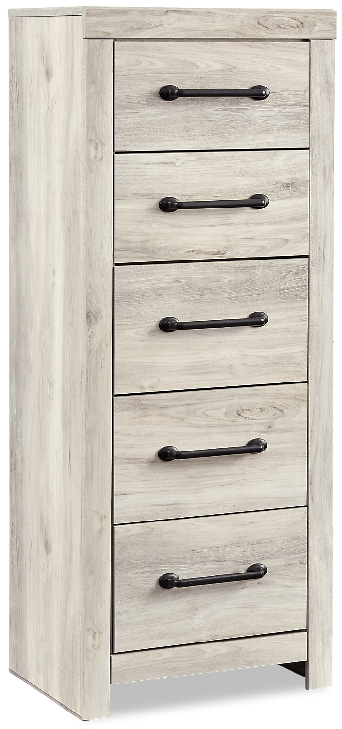 Abby Narrow Chest - {Rustic}, {Industrial} style Chest in White {Engineered Wood}