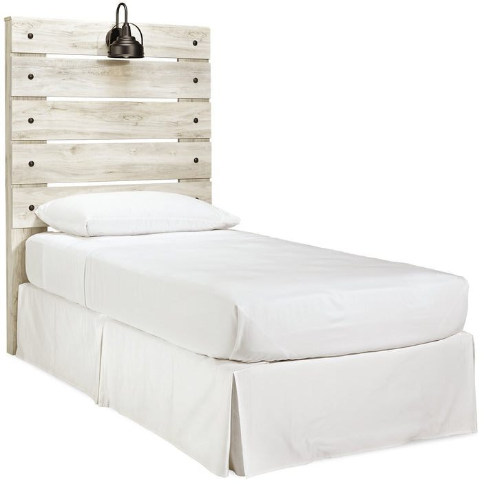 Abby Panel Headboard with LED Light & USB Ports for Kids, White - Twin Size