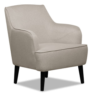 Aimy Linen-Look Fabric Accent Chair - Light Grey