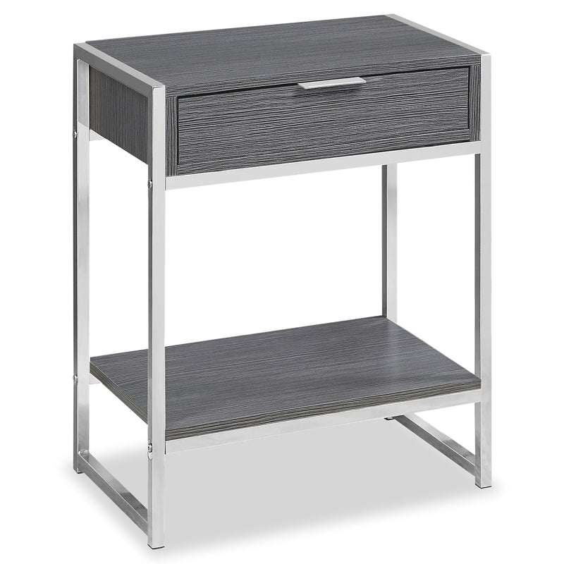 Alice Grey and Chrome Accent Table