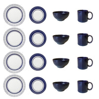 Actual 16-Piece Dinnerware Set - Blue Ivory  