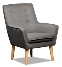 Arni Linen-Look Fabric Accent Chair - Dark Grey 