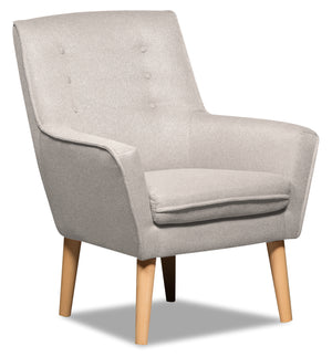 Arni Linen-Look Fabric Accent Chair - Grey | Fauteuil d'appoint Arni en tissu d'apparence lin - gris | ARNIGYAC