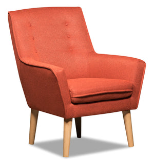 Arni Linen-Look Fabric Accent Chair - Orange | Fauteuil d'appoint Arni en tissu d'apparence lin - orange | ARNIORAC