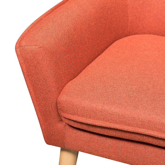 Arni 28\" Linen-Look Fabric Accent Chair with Wood Legs - Orange