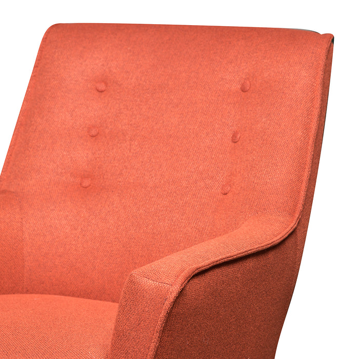 Arni 28\" Linen-Look Fabric Accent Chair with Wood Legs - Orange