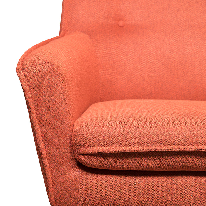 Arni 28\" Linen-Look Fabric Accent Chair with Wood Legs - Orange