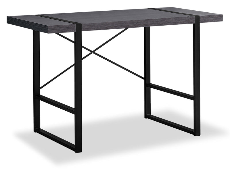 Avery Reclaimed Wood Look Desk - Dark Grey