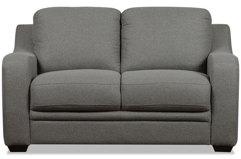 Benson Linen-Look Fabric Loveseat - Grey - {Modern} style Loveseat in Grey {Pine}, {Plywood}