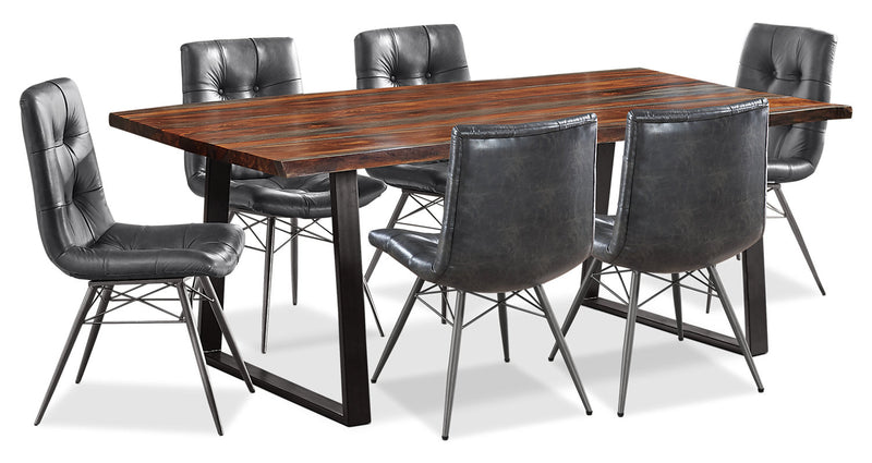 Bowery 7-Piece Dining Package - {Rustic}, {Industrial} style Dining Room Set