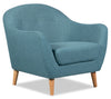 Calla Linen-Look Fabric Chair - Blue