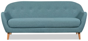 Calla Linen-Look Fabric Sofa - Blue