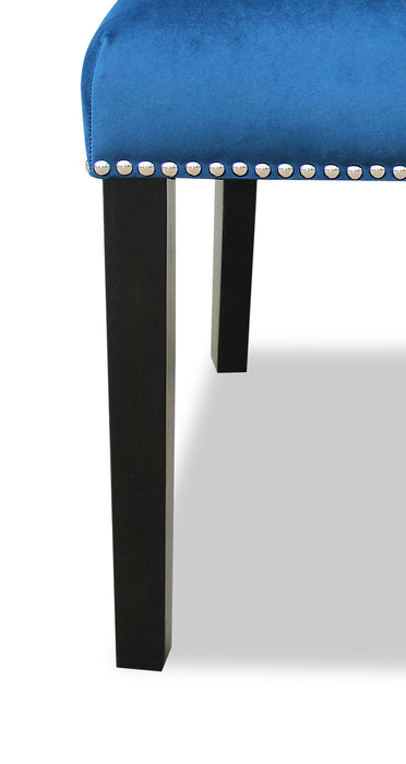 Cami Dining Chair with Velvet Fabric - Blue