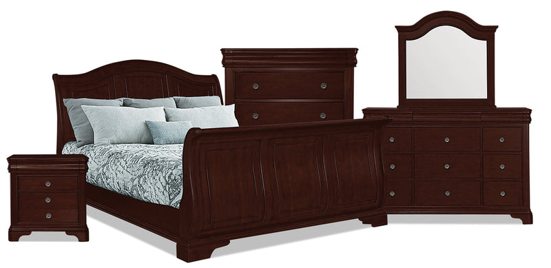 Carmen 7-Piece Queen Bedroom Package – Cherry