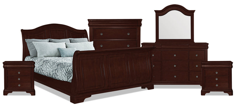 Carmen 8-Piece Queen Bedroom Package – Cherry
