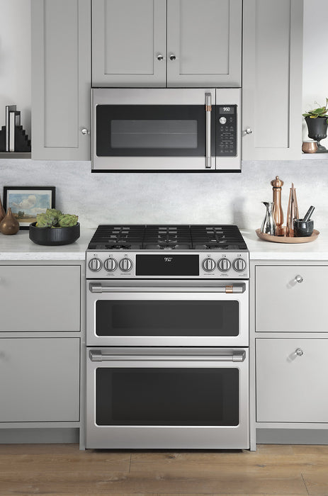 Cafe 7 Cu. Ft. Smart Dual Fuel Range with True European Convection and Self Clean Racks - Stainless Steel - CC2S950P2MS1