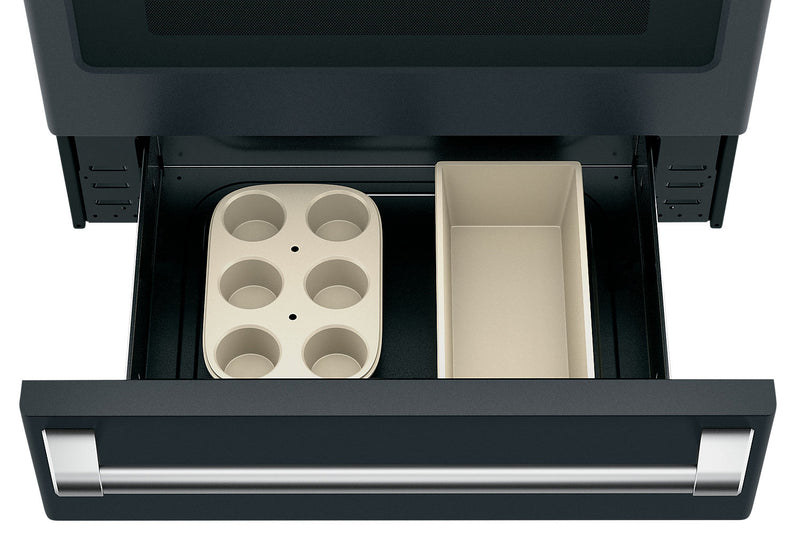 Cafe 5.6 Cu. Ft. Smart Gas Range with True European Convection and Self Clean Racks - Matte Black - CCGS700P3MD1