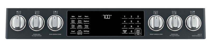 Cafe 5.6 Cu. Ft. Smart Gas Range with True European Convection and Self Clean Racks - Matte Black - CCGS700P3MD1