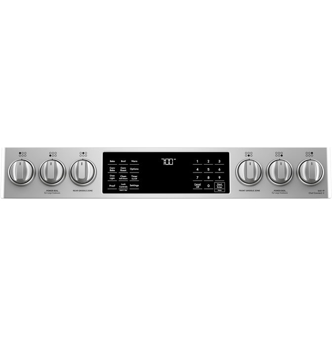 Cafe 5.6 Cu. Ft. Smart Gas Range with True European Convection and Self Clean Racks - Stainless Steel - CCGS700P2MS1