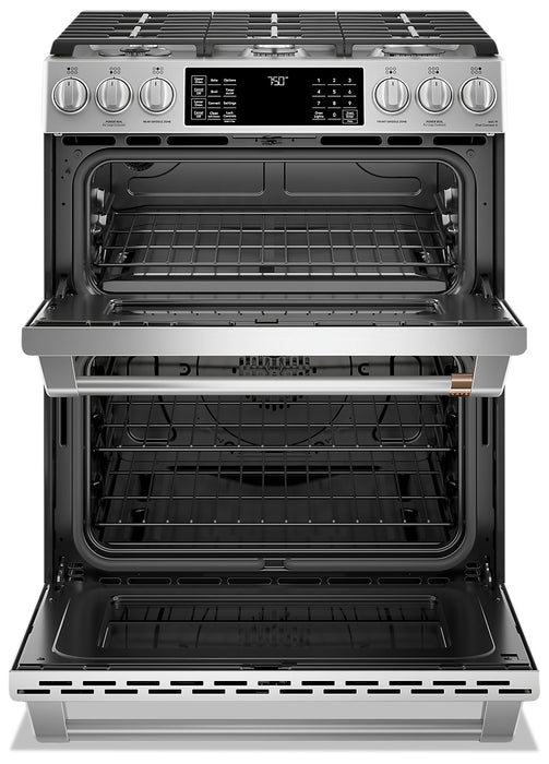 Cafe 6.7 Cu. Ft. Smart Gas Range with True European Convection and Self Clean Racks - Stainless Steel - CCGS750P2MS1