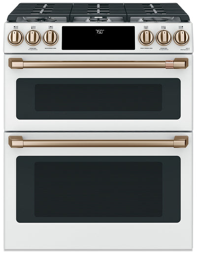 Café Slide-In Double-Oven Gas Range with Convection - CCGS750P4MW2 - Gas Range in Matte White