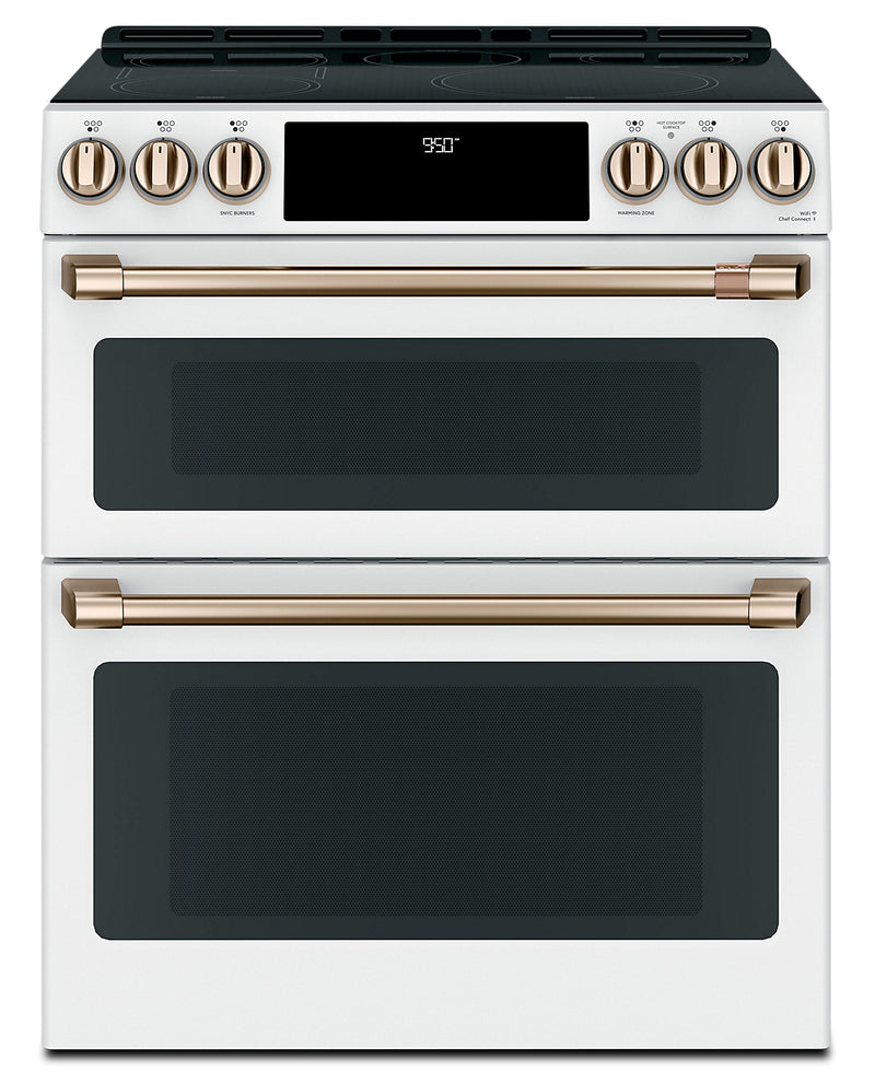Café Slide-In Double Oven Electric Range with Convection - CCHS950P4MW2 - Electric Range in Matte White