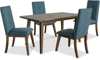 Chelsea 5-Piece Dining Package with Aqua Chairs