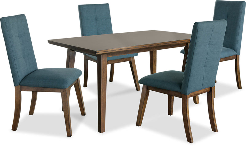 Chelsea 5-Piece Dining Package with Aqua Chairs - {Contemporary} style Dining Room Set