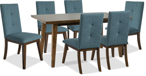 Chelsea 7-Piece Dining Package with Aqua Chairs