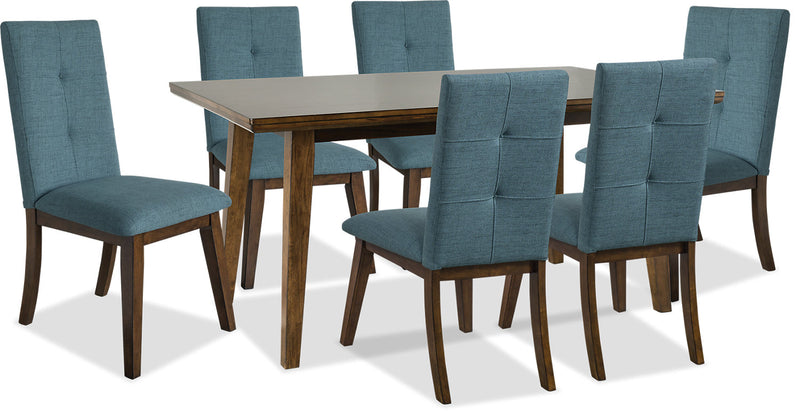 Chelsea 7-Piece Dining Package with Aqua Chairs - {Contemporary} style Dining Room Set