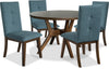 Chelsea 5-Piece Round Dining Table Package with Aqua Chairs