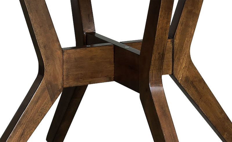 Chelsea 5pc Dining Set with Table & 4 Taupe Chairs, 48\"W Round - Walnut Brown