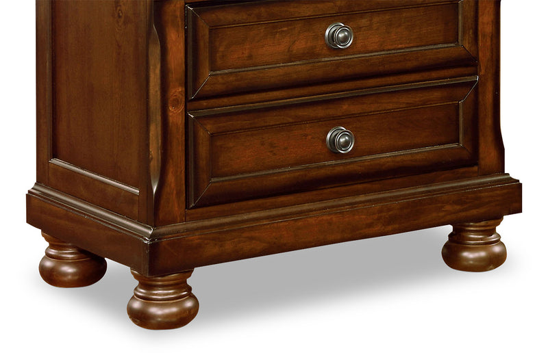 Chelsea 6pc Bedroom Set with Storage Bed, Dresser, Mirror & Nightstand, Cherry Brown - Queen Size
