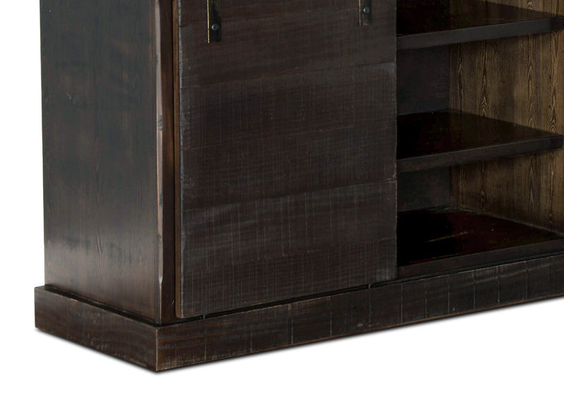 Tortosa 65” TV Stand with Barn Doors – Charred Oak