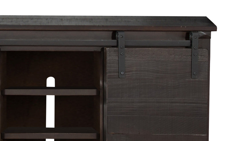Tortosa 65” TV Stand with Barn Doors – Charred Oak