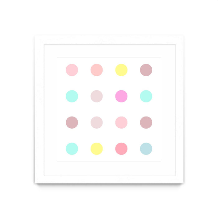 \"Pink Iv\" Matted and Framed White 36x36 Wall Art
