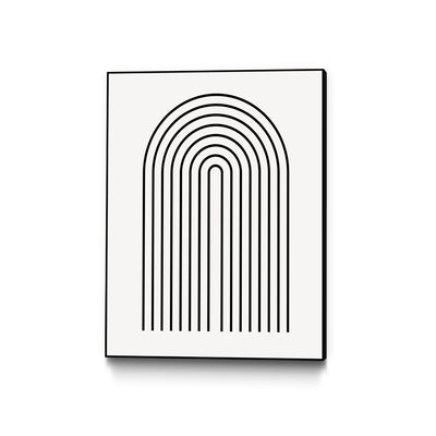 "Modern Rainbow" Canvas Framed Black 30x40 Wall Art