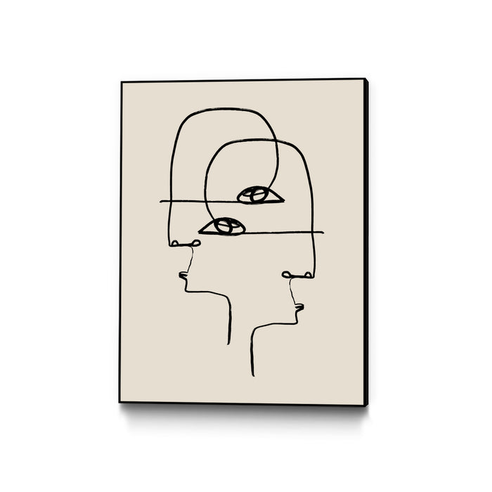 \"Faces\" Canvas Framed Black 24x32 Wall Art