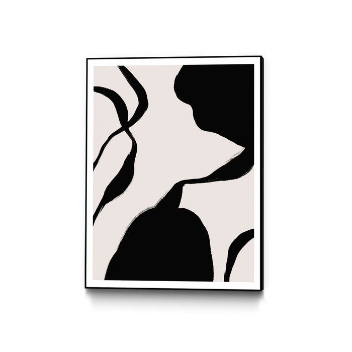 \"Mouvement\" Canvas Framed Black 18x24 Wall Art
