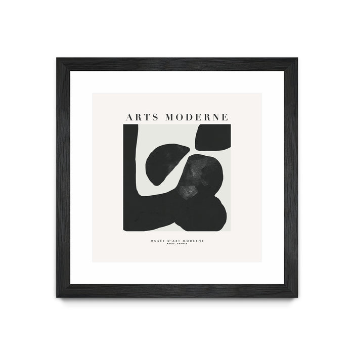 \"Art Moderne\" Matted and Framed Black 30x30 Wall Art